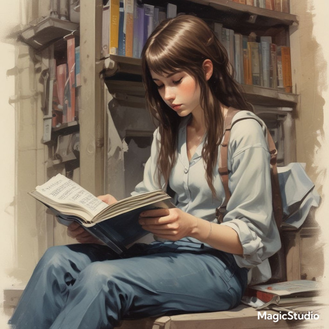 Girl reading manga
